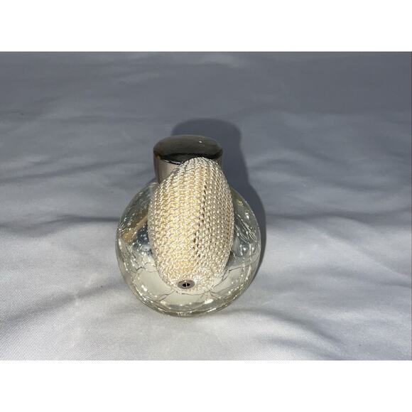 VTG VINTAGE NEW HOLMSPRAY SILVER CRACKLE GLASS PERFUME BOTTLE ATOMIZER IOB - Picture 3 of 12